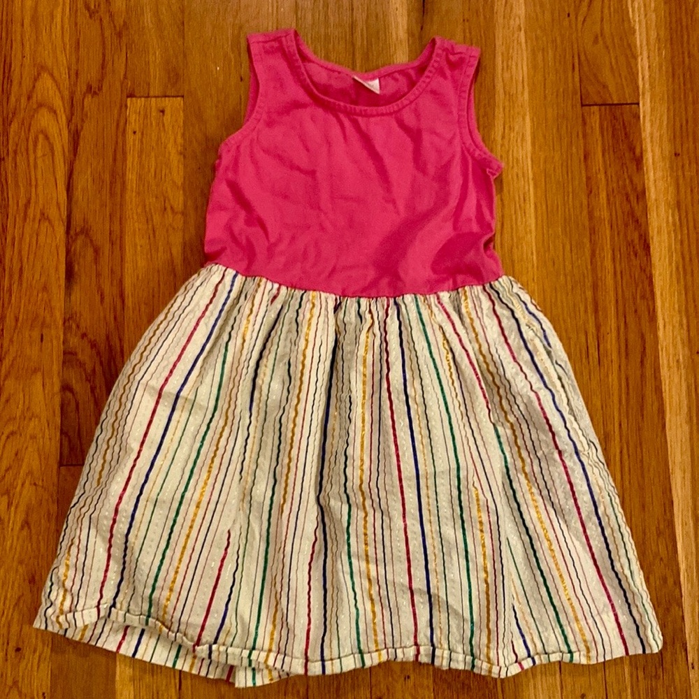 EUC Hanna Andersson Pink Tank and Striped Dress size 6-7 / 120cm